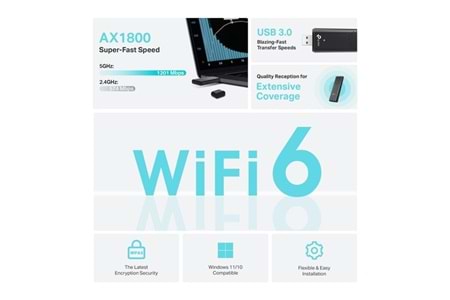 TP-LINK ARCHER TX20U AX1800 Dual Band Wi-Fi 6 Bluetooth Kablosuz Usb Adaptör