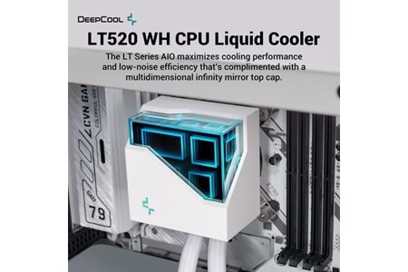 DEEPCOOL 240MM LT520-WH ARGB AM5-1700P SIVI SOĞUTMALI İŞLEMCİ FANI BEYAZ