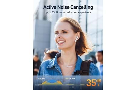 TAOTRONICS Anc TT-BH1118-WH Mikrofonlu 5.3 Bluetooth Kulaklık Beyaz