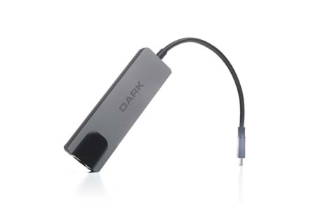 DARK DK-AC-U31X46 Type-C to Ethernet / HDMI / USB 3.0 - USB 2.0 / USB-C PD 65W Macbook Pro/Air & Notebook/Ultrabook için Port Çoklayıcı HUB