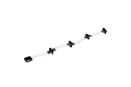 SilverStone Molex to 4 x SATA Uzatma Çoklayıcı Örgülü Beyaz Kablo (SST-PP07-BTSW)