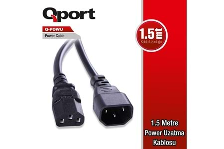 Qport Q-Powu 1.5Mt Power Uzatma Kablo