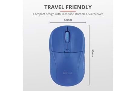 Trust Primo 20786 Usb 1600 Dpı Mavi Kablosuz Mouse