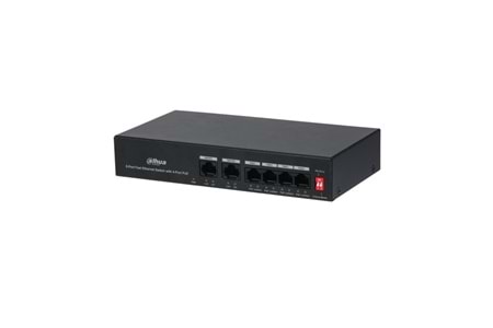 DAHUA 6port 36w 4port PoE PFS3006-4ET-36 10/100 2X-UPLINK Yönetilemez Switch	