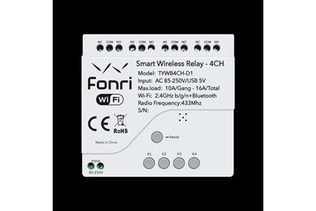 Fonri Wf3-Tm4-0201-01 Wıfı Kablosuz Akıllı Kablosuz Röle - 4 Kanal