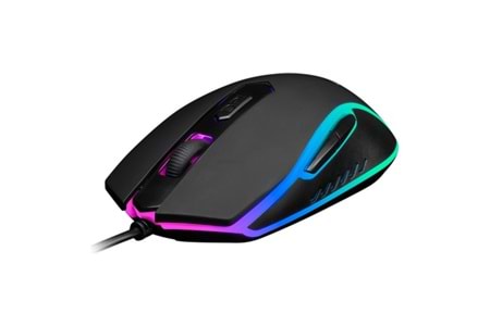 GAMDIAS AURA GS1, Çok Renkli Aydınlatma, USB Kablolu, 6 Tuşlu, Gaming Mouse, 3600DPI, Siyah	