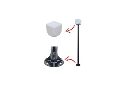 Trk 2.5 Metre (+Trk-154 Küp İle Birlikte) Kamera Direk 7016 Düz Mat Antrasit Fırın Boyalı