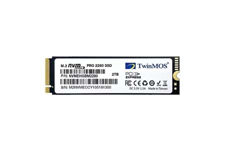 TWINMOS 2TB NVMe2TB2280AP 3500- 3080MB/s M2 PCIe NVMe Gen3 Disk