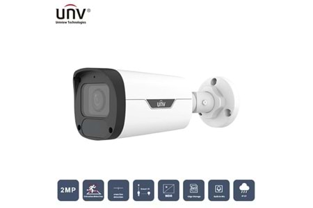 UNV 2MP IPC2322LB-ADEZK-H Motorıze 50Mt Colorhunter Ip67/Ik10 H265+ Ir Bullet Ip Kamera (Dahili Sesli)