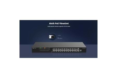 RUIJIE 8port RG-ES110FG-P 10//100 2-UPLINK 110W YÖNETİLEMEZ POE SWITCH