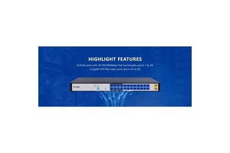 FOREDGE 24port POE PS2024GC GIGABIT 2-SFP CLOUD YÖNETİLEBİLİR SWITCH