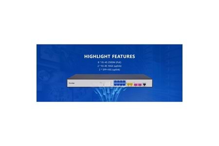 FOREDGE 8port POE PS3008XGPSH 8-2.5 GBE/2-10 GBE 2-10GBE SFP 250W LAYER3 YÖNETİLEBİLİR SWITCH