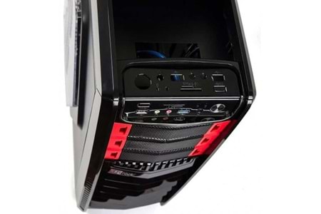 Redrock G901br Game Psu'suz 1X12cm Fan Mıdı Tower Pencereli 1Xusb2.0/1Xusb3.0 1Xaudıo Siyah Kırmızı Kasa