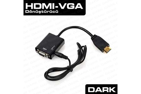 DARK DK-HD-AHDMIXVGA5 0.15metre HDMI-VGA Adaptör Siyah