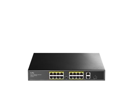 CUDY FS1018PS1 16 Port 10/100 1-SFP 200w Full PoE Yönetilemez Switch