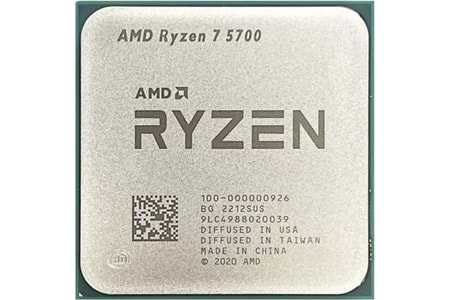  AMD RYZEN 7 5700 20MB 8çekirdekli VGA YOK AM4 65w Kutusuz+Fansız