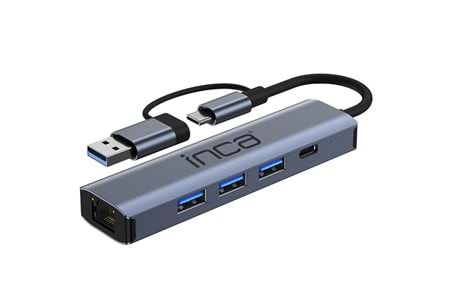 INCA IUTP-5T Gigabit USB Çoklayıcı USB 3.0,TYPEC Ethernet