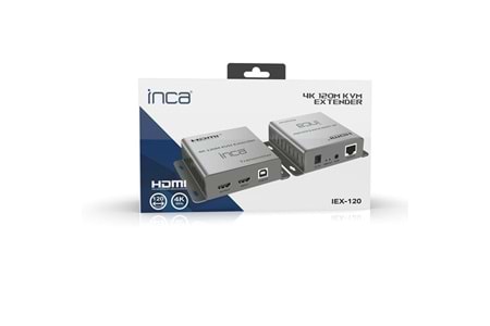 INCA 1port IEX-120 1port HDMI (giriş) 1port Ethernet (Cat6) 4K HDMI Repeater 120metre mesafeye kadar