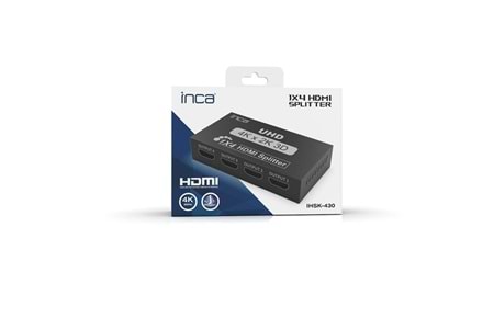 INCA 1port IHSK-430 1port HDMI (giriş) 4port HDMI (çıkış) 4K HDMI Splitter	