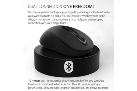 INCA IWM-288T Bluetooth & 2.4G Kablosuz siyah Ergonomic Design Silent 
