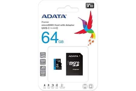 ADATA 64GB PREMIER AUSDX64GUICL10A1-RA1 MICRO-SD HAFIZA KARTI