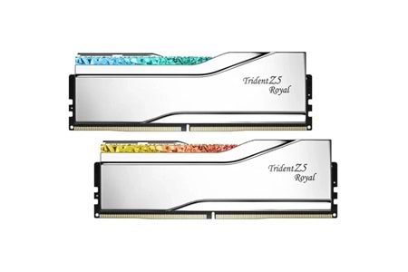 GSKILL 64GB (2X 32GB) DDR5 6000MHZ CL28 RGB DUAL KIT PC RAM TRIDENT Z5 ROYAL SILVER F5-6000J2836G32GX2-TR5S