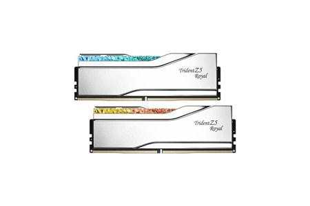 GSKILL 32GB (2X 16GB) DDR5 6400MHZ CL30 RGB DUAL KIT PC RAM TRIDENT Z5 ROYAL SILVER F5-6400J3039G16GX2-TR5S