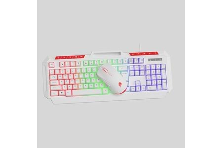 GAMEBOOSTER KM-11W Knight Beyaz Gaming Klavye Mouse Set