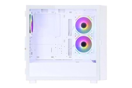 POWERBOOST PB-P4367BW 3-RGB FANLI LCD EKRANLI GAMING MID-TOWER PC KASASI BEYAZ