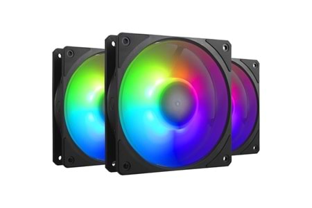 COOLERMASTER MOBIUS 120P MFZ-M2DN-243P2-R1 120mm ARGB Kasa Fan Kiti ARGB Kontrol Üniteli 3-lü paket