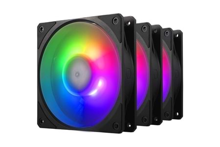 COOLERMASTER MOBIUS 120P MFZ-M2DN-243P2-R1 120mm ARGB Kasa Fan Kiti ARGB Kontrol Üniteli 3-lü paket