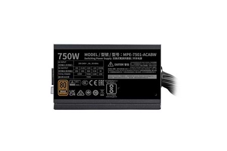 COOLERMASTER 750W 80+ BRONZE MWE V3 MPE-7501-ACABW-3BEU POWER SUPPLY
