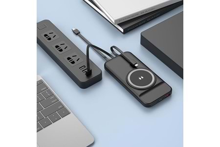 POWERBOOST MAG 120B 10000mAh 15W Magsafe 22.5W Siyah Kablosuz Taşınabilir Şarj Cihazı Powerbank