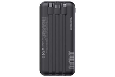 POWERBOOST NIGHT 125B 10000mAh 22.5W Dahili Kablolu LCD Siyah Taşınabilir Şarj Cihazı Powerbank