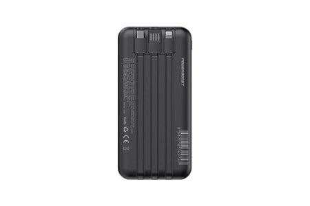 PowerBoost NIGHT 135B 10000mAh 22.5WDahiliKablo LCD GizliLED Siyah Taşınabilir Şarj Cihazı Powerbank
