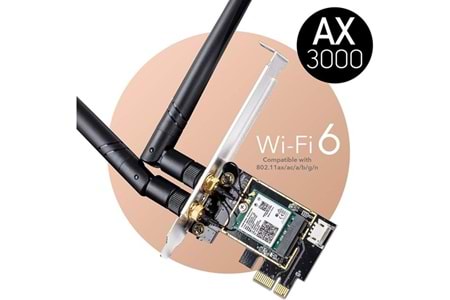 CUDY WE3000 AX5400 Wi-Fi 6E Bluetooth 5.3 PCI-E Kablosuz Ağ Adaptörü