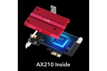 CUDY WE3000S AX5400 Wi-Fi 6E Bluetooth 5.3 PCI-E Kablosuz Ağ Adaptörü