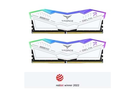 TEAM 32GB (2X 16GB) DDR5 6400MHZ CL40 RGB DUAL KIT PC RAM T-FORCE DELTA WHITE FF4D532G6400HC40BDC01 BEYAZ