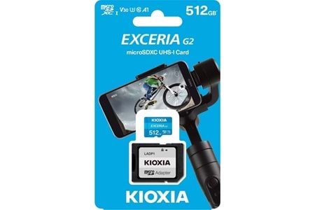 KIOXIA 512GB EXCERIA G2 LMEX2L512GG2 4K MICRO-SD HAFIZA KARTI