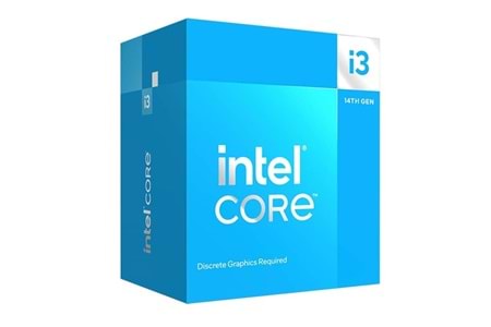INTEL CORE i3 14100F 17MB 4çekirdekli VGA YOK 1700p 58w Kutulu+Fanlı