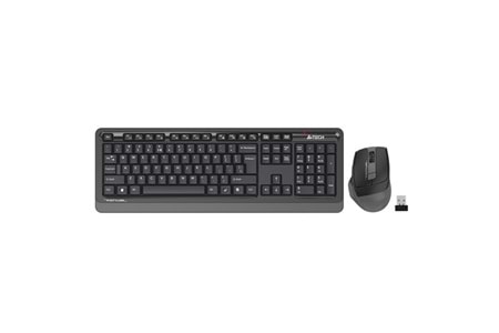 A4 TECH FG1035 Kablosuz Q Trk Optic Mouse Siyah/Gri Multimedya Klavye - Mouse Set