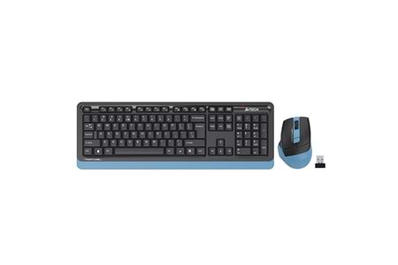 A4 TECH FG1035 Kablosuz Q Trk Optic Mouse Siyah/Mavi Multimedya Klavye - Mouse Set