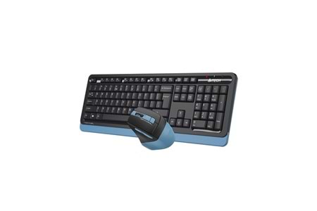 A4 TECH FG1035 Kablosuz Q Trk Optic Mouse Siyah/Mavi Multimedya Klavye - Mouse Set