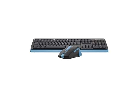 A4 TECH FG1035 Kablosuz Q Trk Optic Mouse Siyah/Mavi Multimedya Klavye - Mouse Set