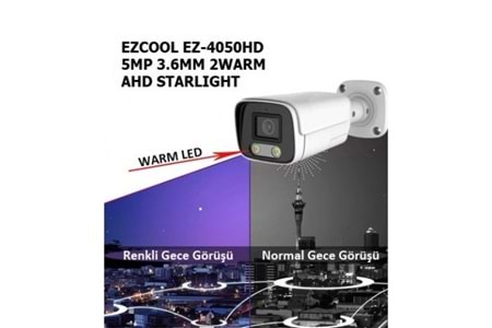 EZCOOL 5MP EZ-4050HD 3.6MM 40metre STARLIGT BULLET AHD KAMERA