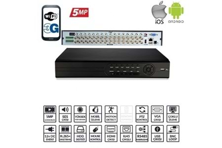 EZCOOL 32kanal EZ-8732AHD 5mp ANALOG KAYIT CİHAZI