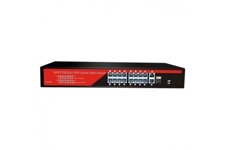 EZCOOL 16port EZ-16PSF-SFP GIGABIT 1-SFP 2-UPLINK 240W YÖNETİLEMEZ SWITCH