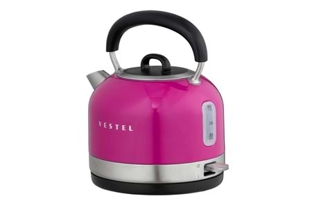 VESTEL Retro Pembe 2200 W 1.7 Lt Celık Kettle