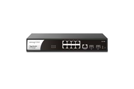 DRAYTEK 8port VigorSwitch G2100 GIGABIT 2-SFP Yönetilebilir Switch