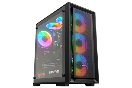 RAMPAGE 750W 80+ BRONZE VOYAGER 4-RGB FANLI GAMING MID-TOWER PC KASASI